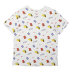 NIKE Sole Food "Taco" Mens White Graphic T-Shirt M Short Sleeve All-Over-Print