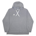 ADIDAS Mens Grey Hoodie 2XL Cotton Blend Pullover Casual Sweatshirt