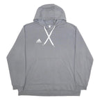 ADIDAS Mens Grey Hoodie 2XL Cotton Blend Pullover Casual Sweatshirt