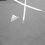 ADIDAS Mens Grey Hoodie 2XL Cotton Blend Pullover Casual Sweatshirt