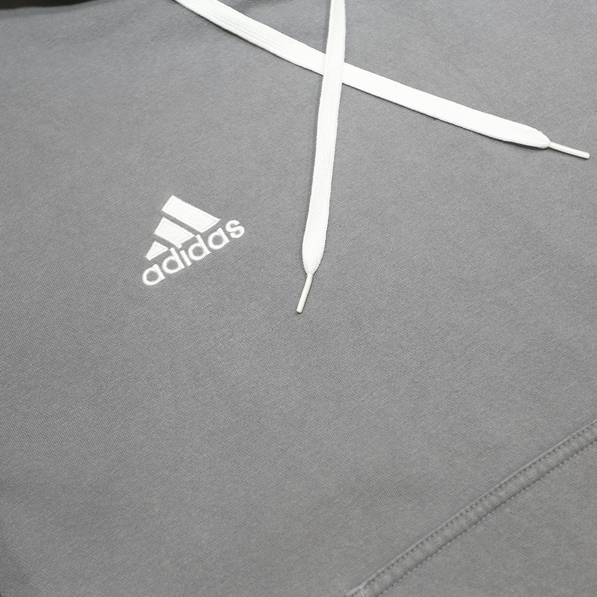 ADIDAS Mens Grey Hoodie 2XL Cotton Blend Pullover Casual Sweatshirt