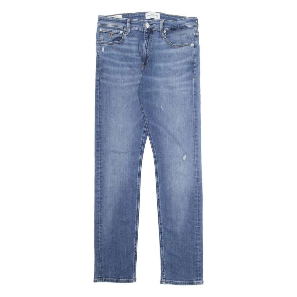 CALVIN KLEIN JEANS Womens Jeans Blue Regular Tapered Stone Wash W32 L32