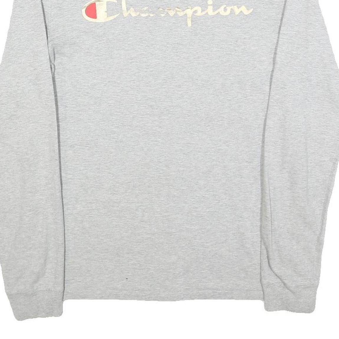 CHAMPION Womens Grey Long Sleeve Crew Neck Cotton Blend T-Shirt M