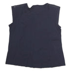 CARLA FERONI Womens Black Studded Cap Sleeve Round Neck Top M Stylish Cotton