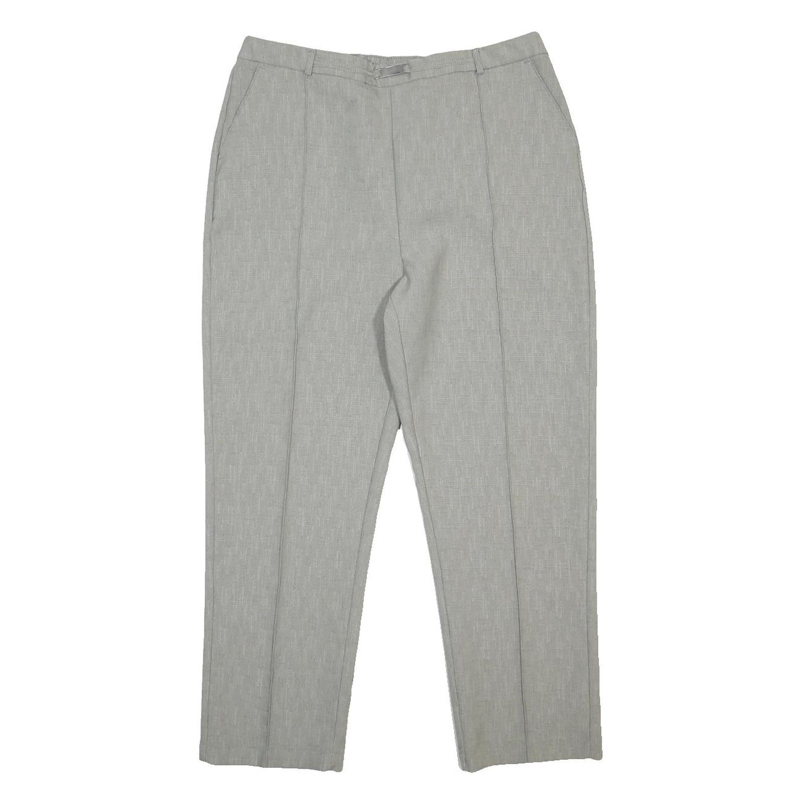 THE EDINBURGH WOOLEN MILL Womens Grey Regular Fit Straight Trousers W32 L26