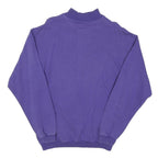 YORK Womens Purple Plain Pullover Jumper Crew Neck Cotton Blend M Casual Comfort
