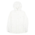 TOMMY HILFIGER Womens White Nylon Outdoor Jacket M Zip Hooded Plain