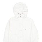 TOMMY HILFIGER Womens White Nylon Outdoor Jacket M Zip Hooded Plain