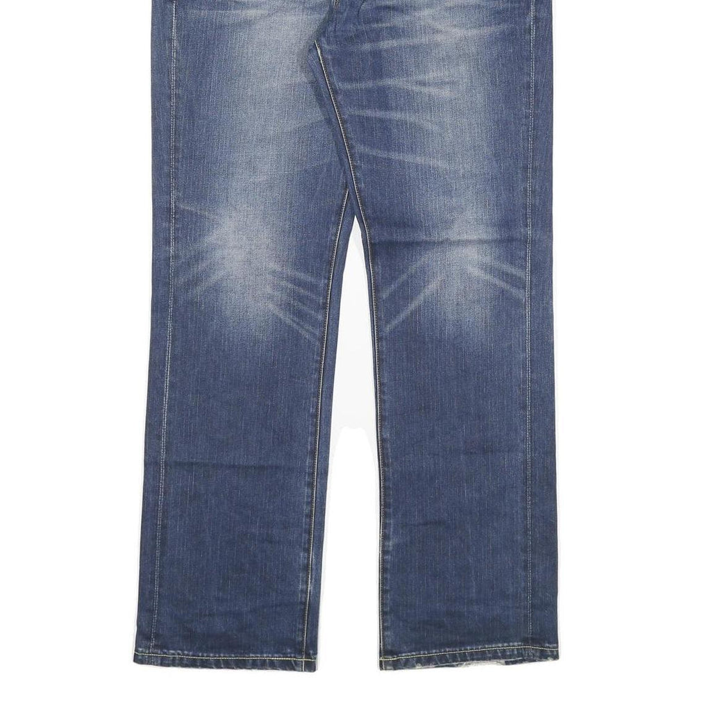 MONEY Mens Jeans Blue Regular Straight Denim Medium Wash W34 L32 Faded