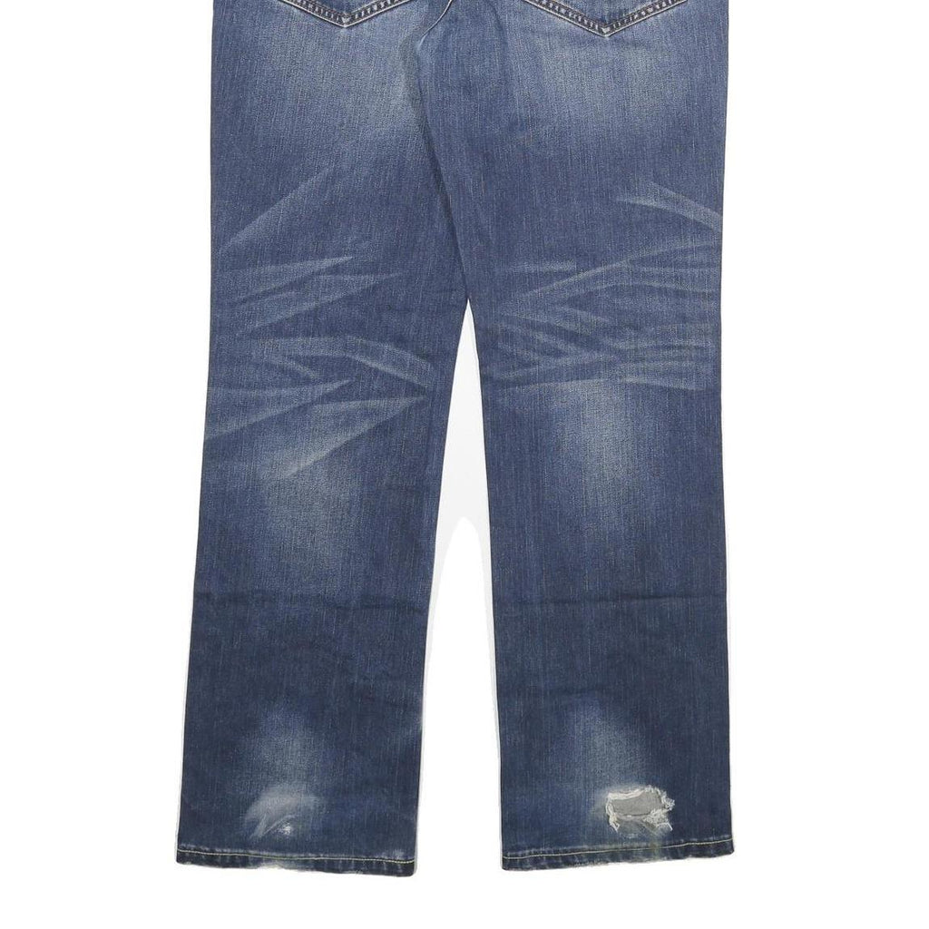MONEY Mens Jeans Blue Regular Straight Denim Medium Wash W34 L32 Faded
