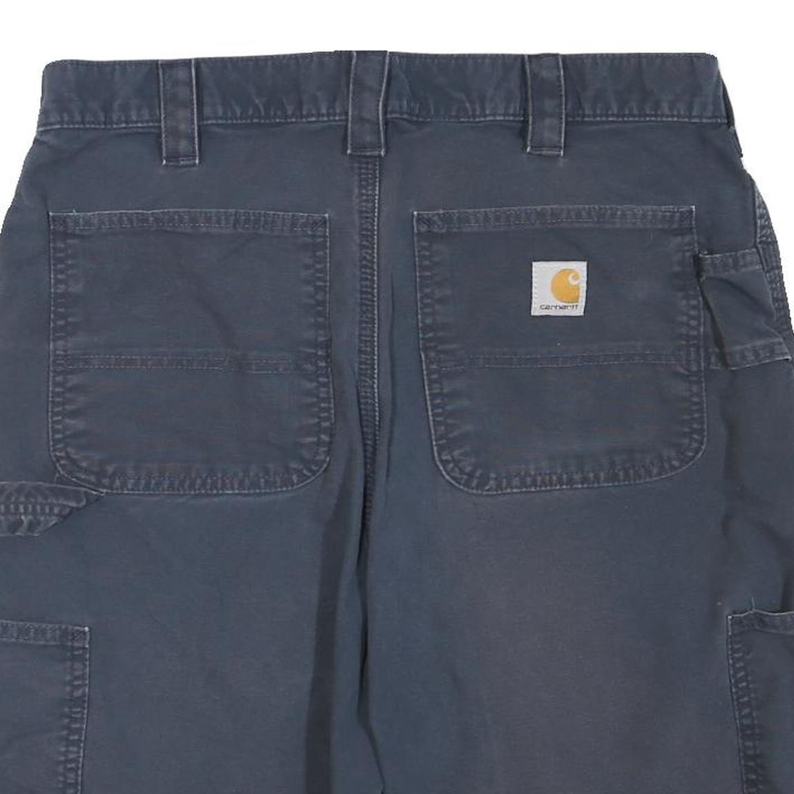 CARHARTT Mens Navy Casual Shorts M W32 Cotton Blend Workwear Cargo Pockets