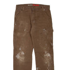 DICKIES Flex Mens Trousers Brown Regular Straight W30 L32