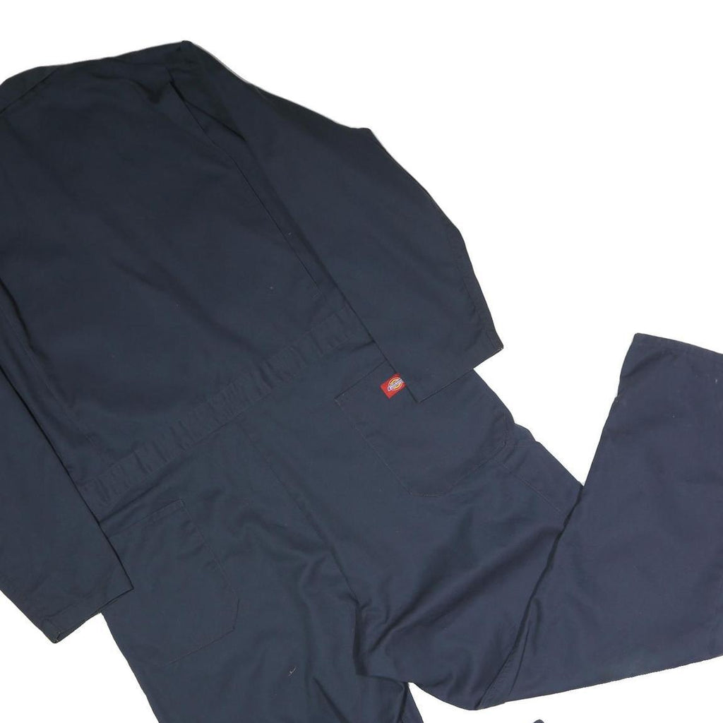 DICKIES Mens Navy Blue Polyester Blend Classic Dungarees XL W44 L31 Workwear
