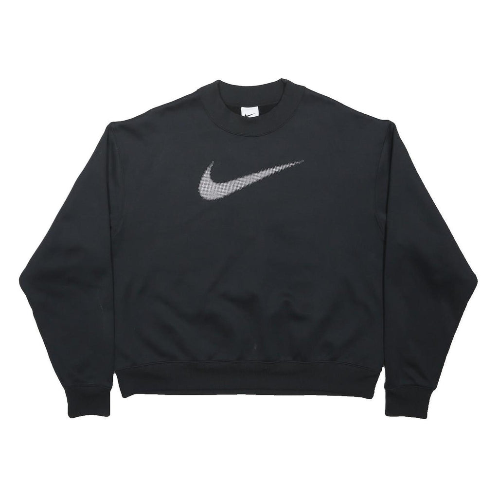 NIKE Womens Black Sweatshirt Crew Neck M Cotton Blend Pullover Casual Wear