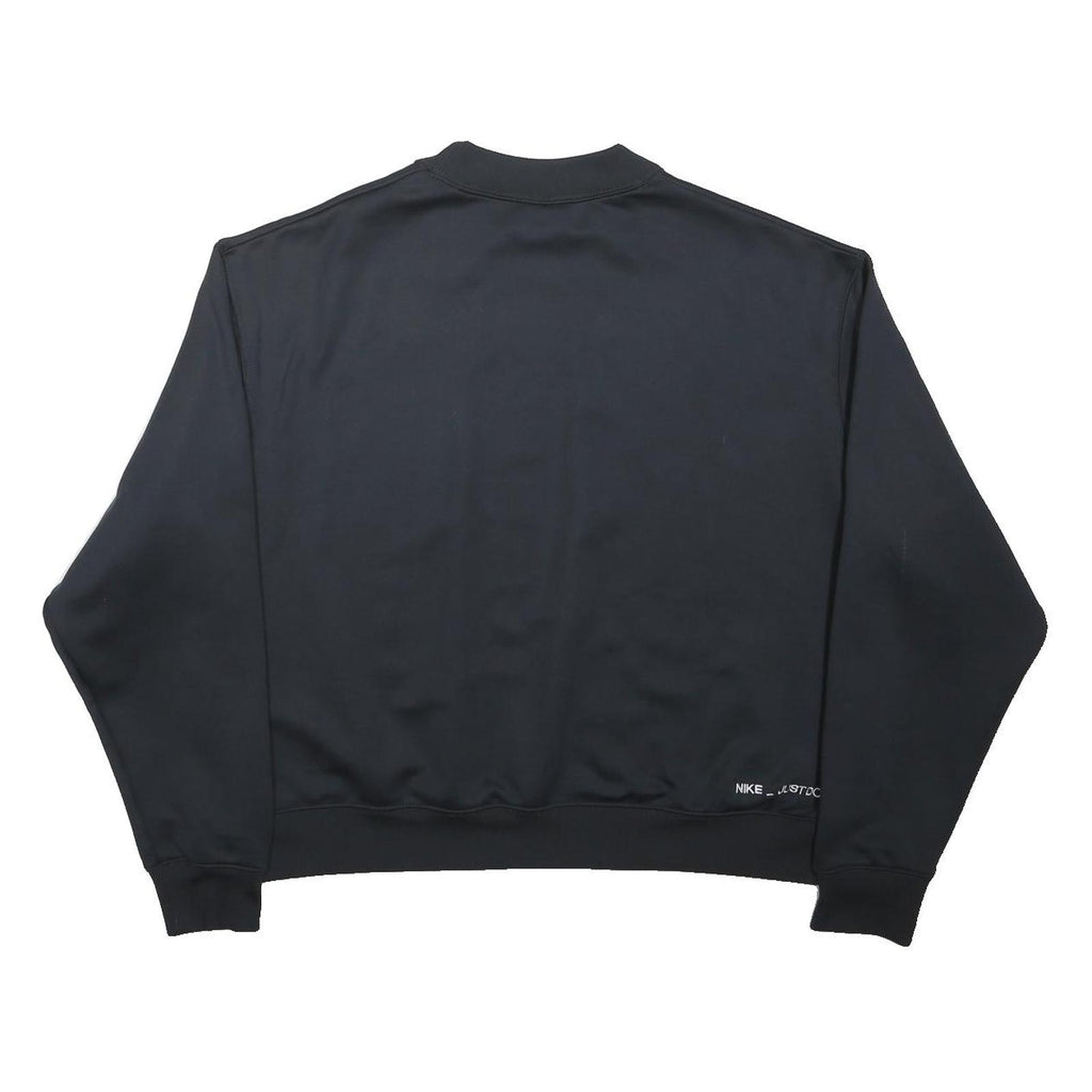 NIKE Womens Black Sweatshirt Crew Neck M Cotton Blend Pullover Casual Wear