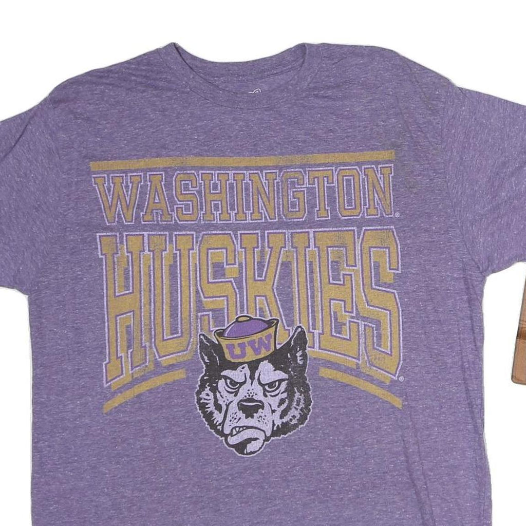 RETROBAND Mens Purple Washington Huskies Graphic T-Shirt M Short Sleeve Crew