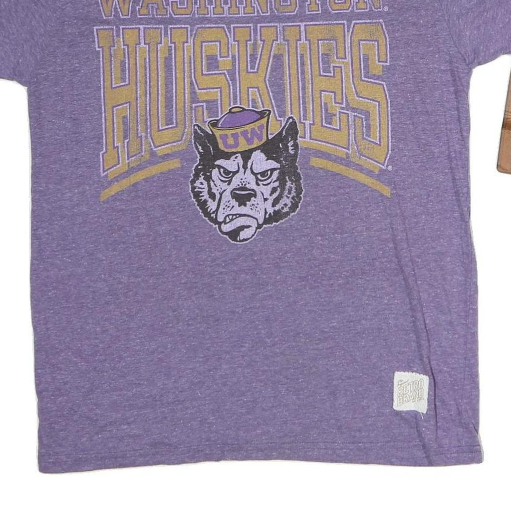 RETROBAND Mens Purple Washington Huskies Graphic T-Shirt M Short Sleeve Crew