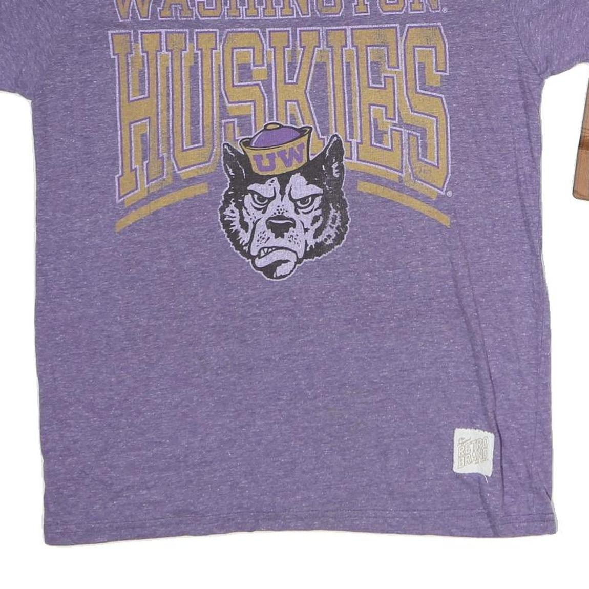 RETROBAND Mens Purple Washington Huskies Graphic T-Shirt M Short Sleeve Crew