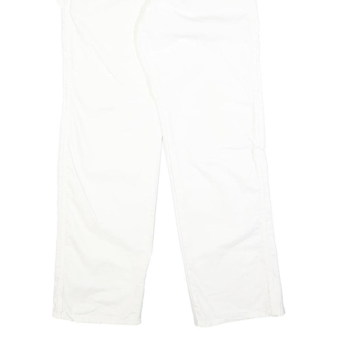 DICKIES Mens White Cotton Regular Straight Trousers W31 L32 Workwear Pants