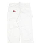 DICKIES Mens White Cotton Regular Straight Trousers W31 L32 Workwear Pants