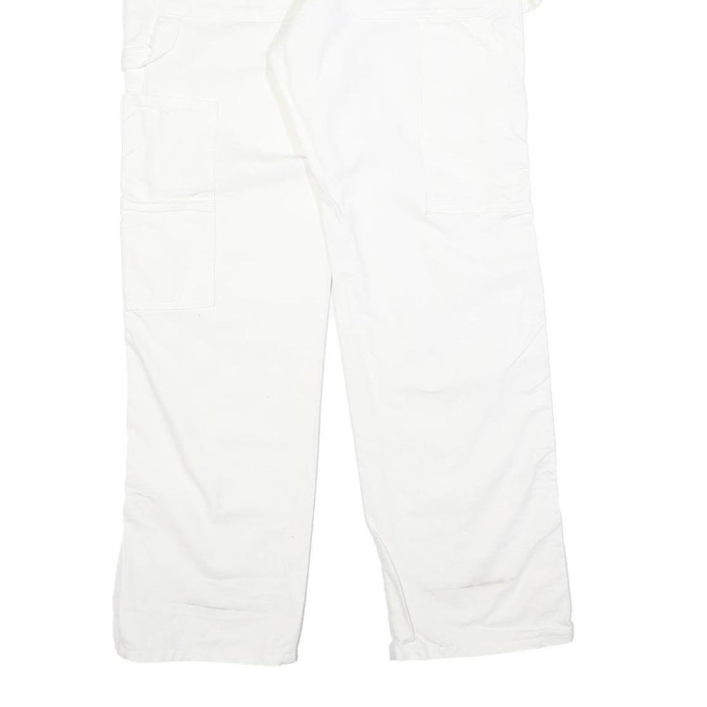 DICKIES Mens White Cotton Regular Straight Trousers W31 L32 Workwear Pants