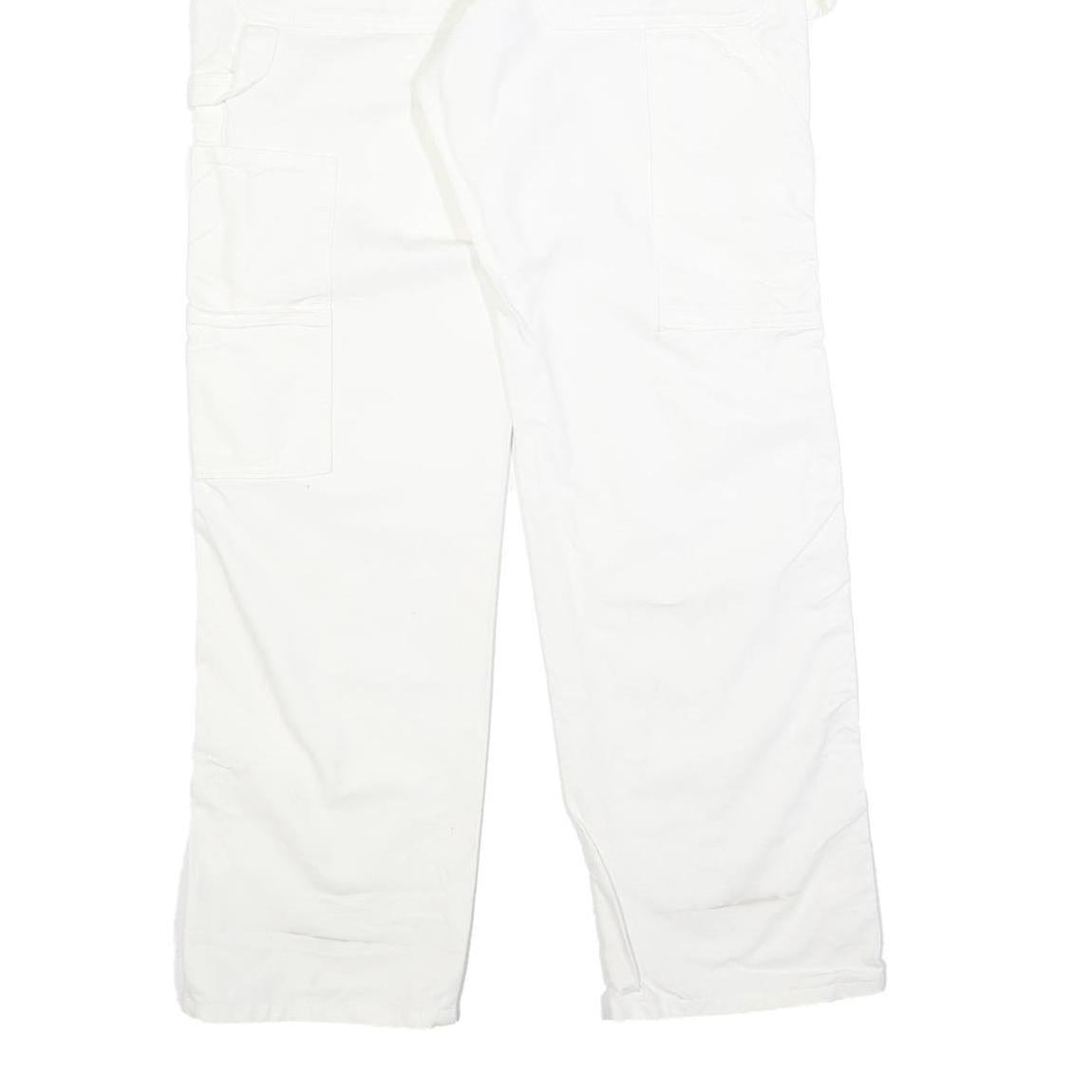 DICKIES Mens White Cotton Regular Straight Trousers W31 L32 Workwear Pants
