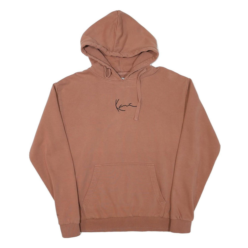 KARL KANI Mens Brown Hoodie S Cotton Blend Pullover Casual Streetwear