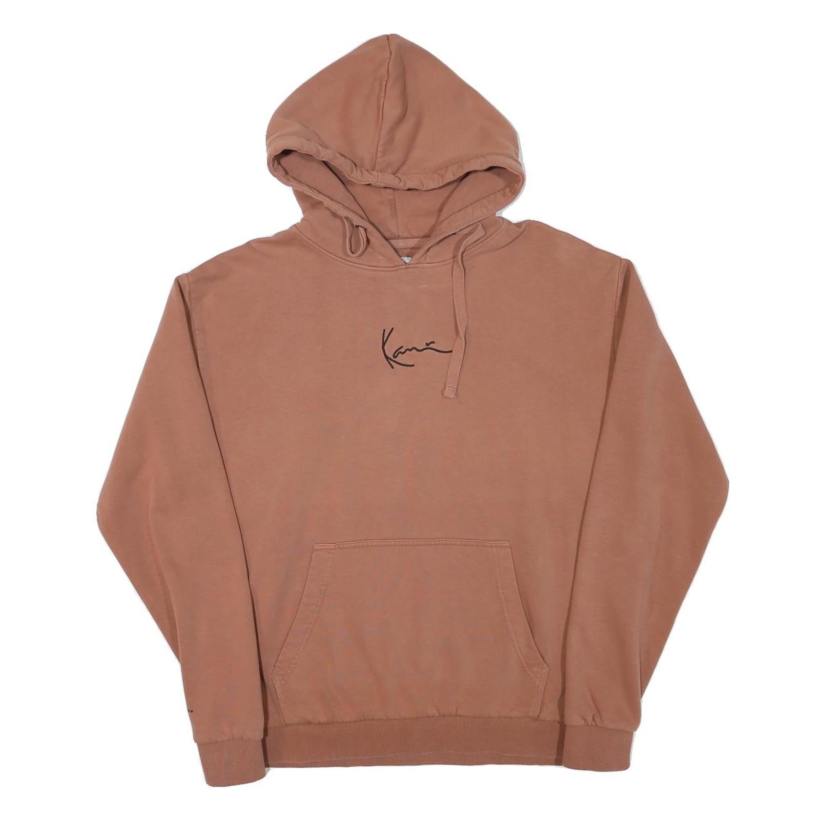 KARL KANI Mens Brown Hoodie S Cotton Blend Pullover Casual Streetwear