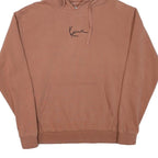 KARL KANI Mens Brown Hoodie S Cotton Blend Pullover Casual Streetwear