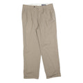 NAUTICA Mens Cotton Blend Beige Regular Fit Straight Trousers W34 L30 Classic