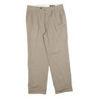 NAUTICA Mens Cotton Blend Beige Regular Fit Straight Trousers W34 L30 Classic