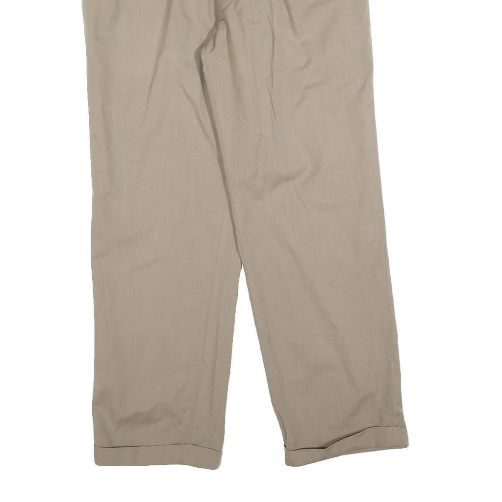 NAUTICA Mens Cotton Blend Beige Regular Fit Straight Trousers W34 L30 Classic