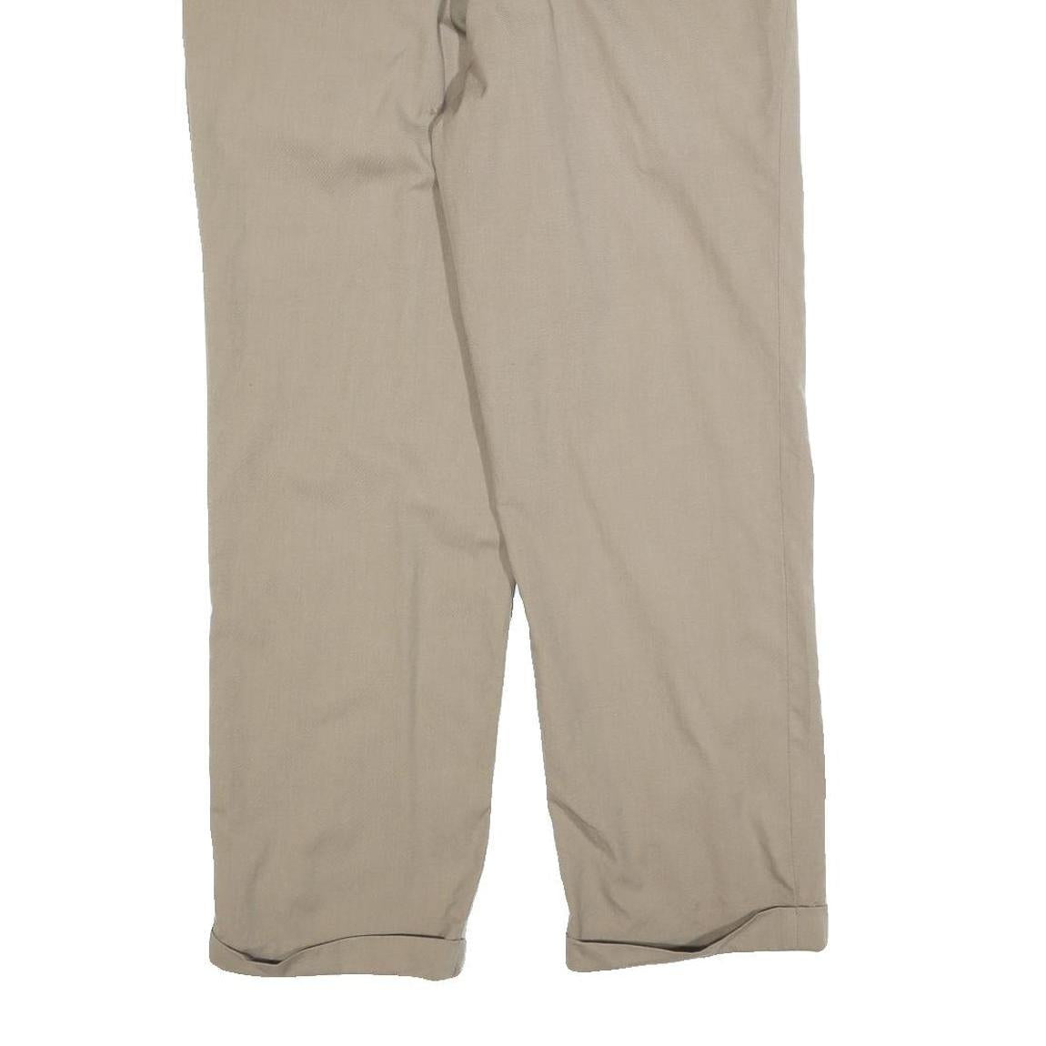 NAUTICA Mens Cotton Blend Beige Regular Fit Straight Trousers W34 L30 Classic