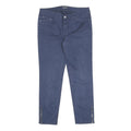 TOMMY HILFIGER Womens Cotton Blend Navy Regular Fit Skinny Trousers W31 L27 Zip