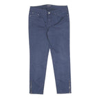 TOMMY HILFIGER Womens Cotton Blend Navy Regular Fit Skinny Trousers W31 L27 Zip