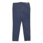 TOMMY HILFIGER Womens Cotton Blend Navy Regular Fit Skinny Trousers W31 L27 Zip