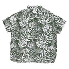 C&A Mens Green & White Tropical Pattern Shirt 2XL Summer Casual Cotton Blend