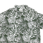 C&A Mens Green & White Tropical Pattern Shirt 2XL Summer Casual Cotton Blend