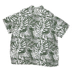 C&A Mens Green & White Tropical Pattern Shirt 2XL Summer Casual Cotton Blend