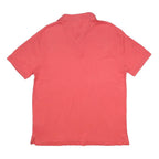 TOMMY HILFIGER Mens Red Short Sleeve Plain Polo Shirt L Cotton Casual