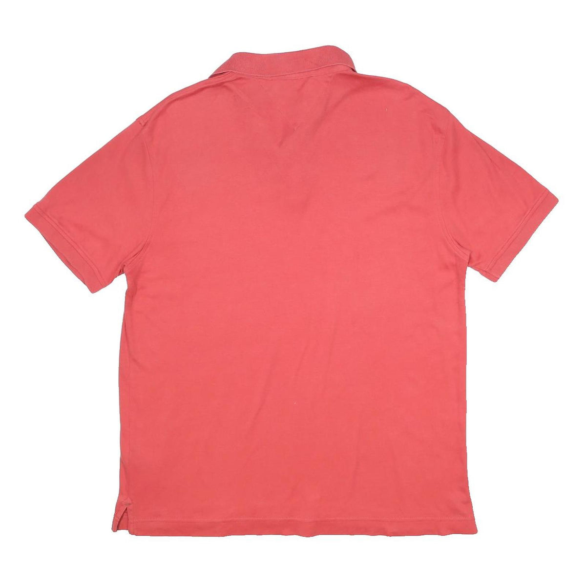 TOMMY HILFIGER Mens Red Short Sleeve Plain Polo Shirt L Cotton Casual
