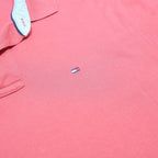 TOMMY HILFIGER Mens Red Short Sleeve Plain Polo Shirt L Cotton Casual