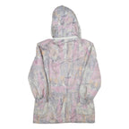 Womens Pink Grey Colourblock Polyester Casual Jacket UK 14 Zip Hooded Long