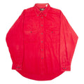 AMERICAN OUTPOST Mens Plain Shirt Red 90s Long Sleeve L