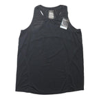 WORKOUT Womens Black Sports Vest Sleeveless Crew Neck Polyester Blend L Gym Top
