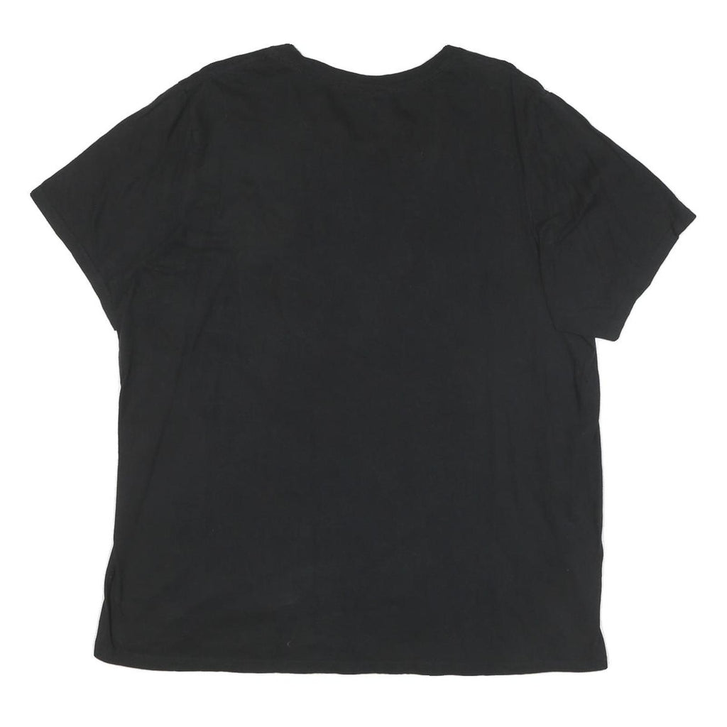 ADIDAS Mens Black White Logo T-Shirt XL Short Sleeve Crew Neck Cotton Blend