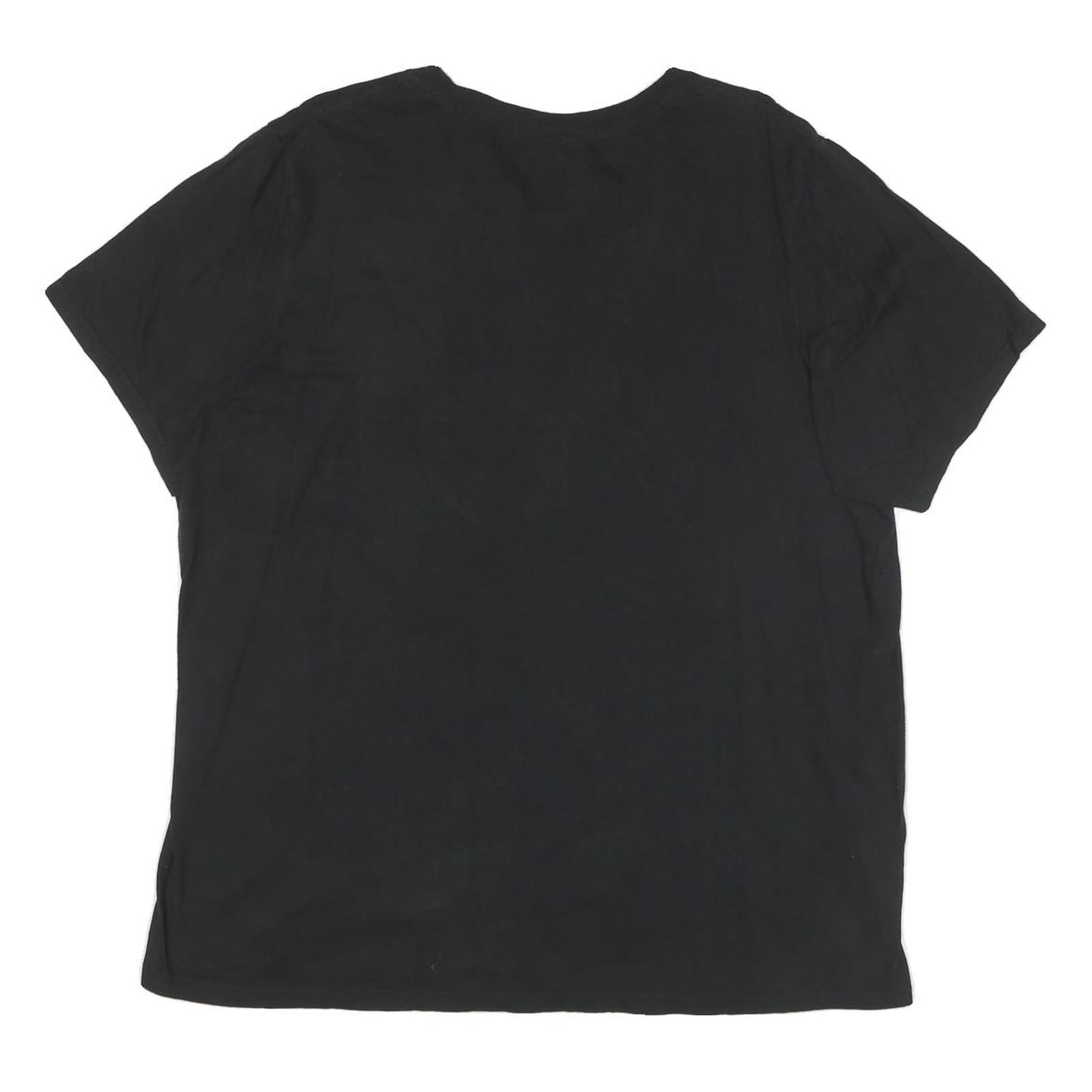 ADIDAS Mens Black White Logo T-Shirt XL Short Sleeve Crew Neck Cotton Blend