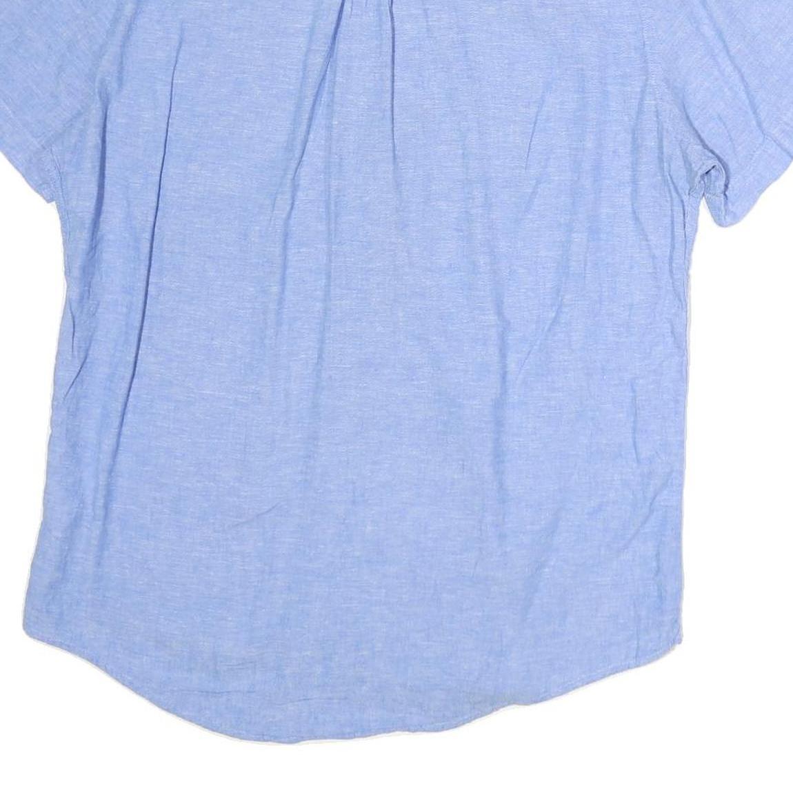 TOMMY HILFIGER Mens Blue Plain Shirt M Classic Cotton Button-Down Collar