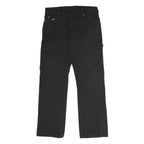 DICKIES Mens Black Cotton Blend Regular Straight Trousers W33 L32 Workwear