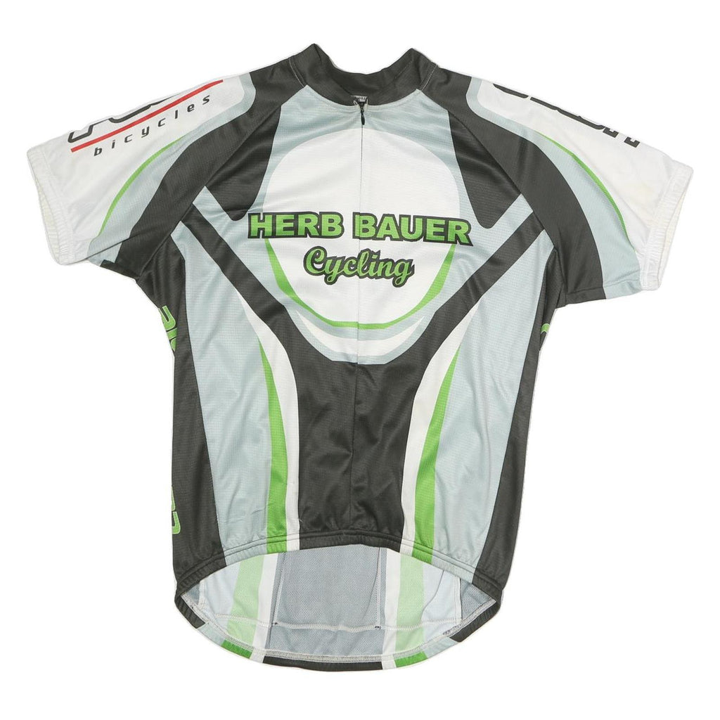 CANARI Mens Black & Green Cycling T-Shirt L Short Sleeve Crew Neck Sportswear